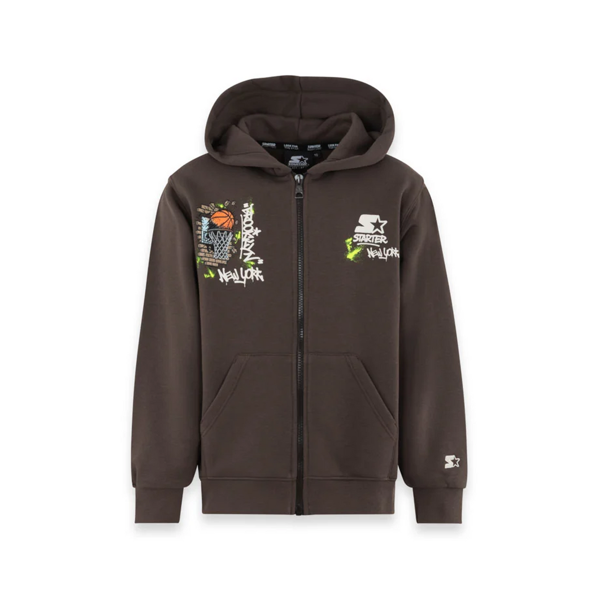 Brooklyn Hoops Street Art Full Zip Hoodie Junior