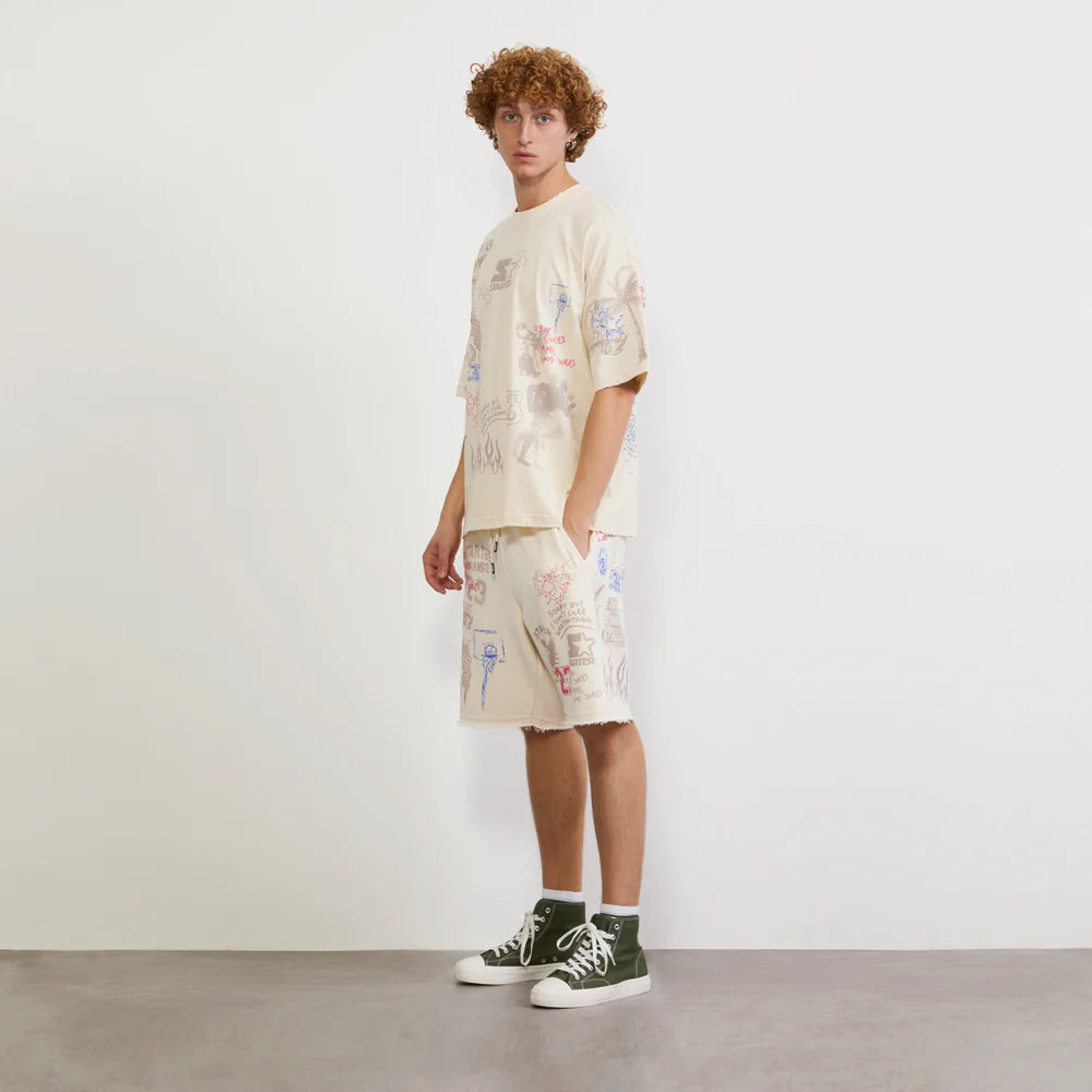 Street Collage Graphic Shorts