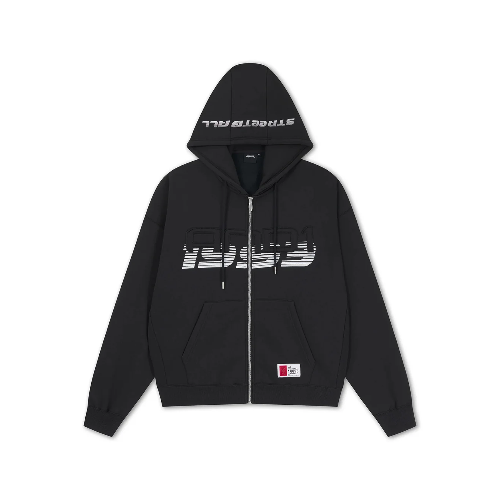 Like The Weather Self Applique Zip Thru Hoodie