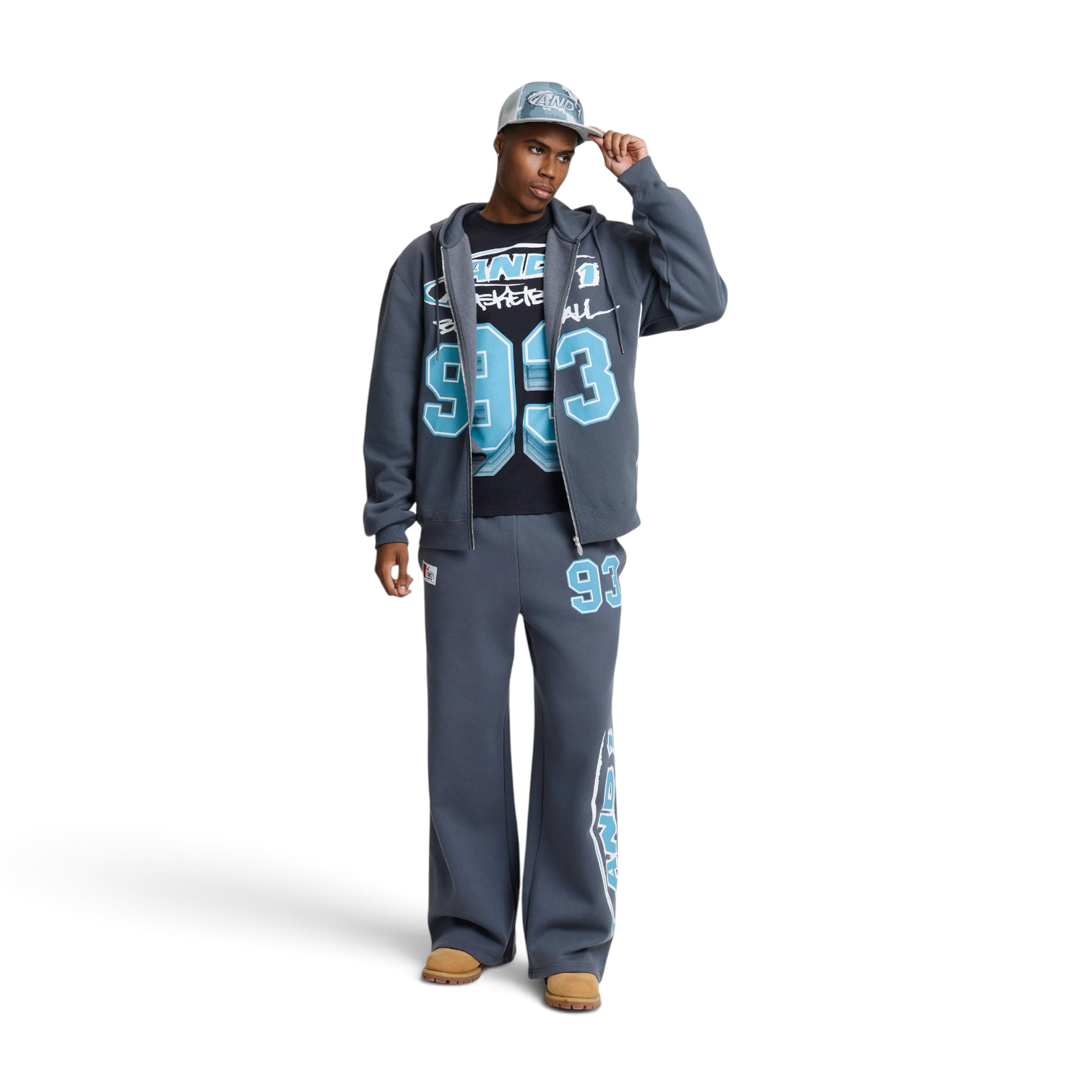 93 Basketball Piped Seam Detail Relaxed Hoodie