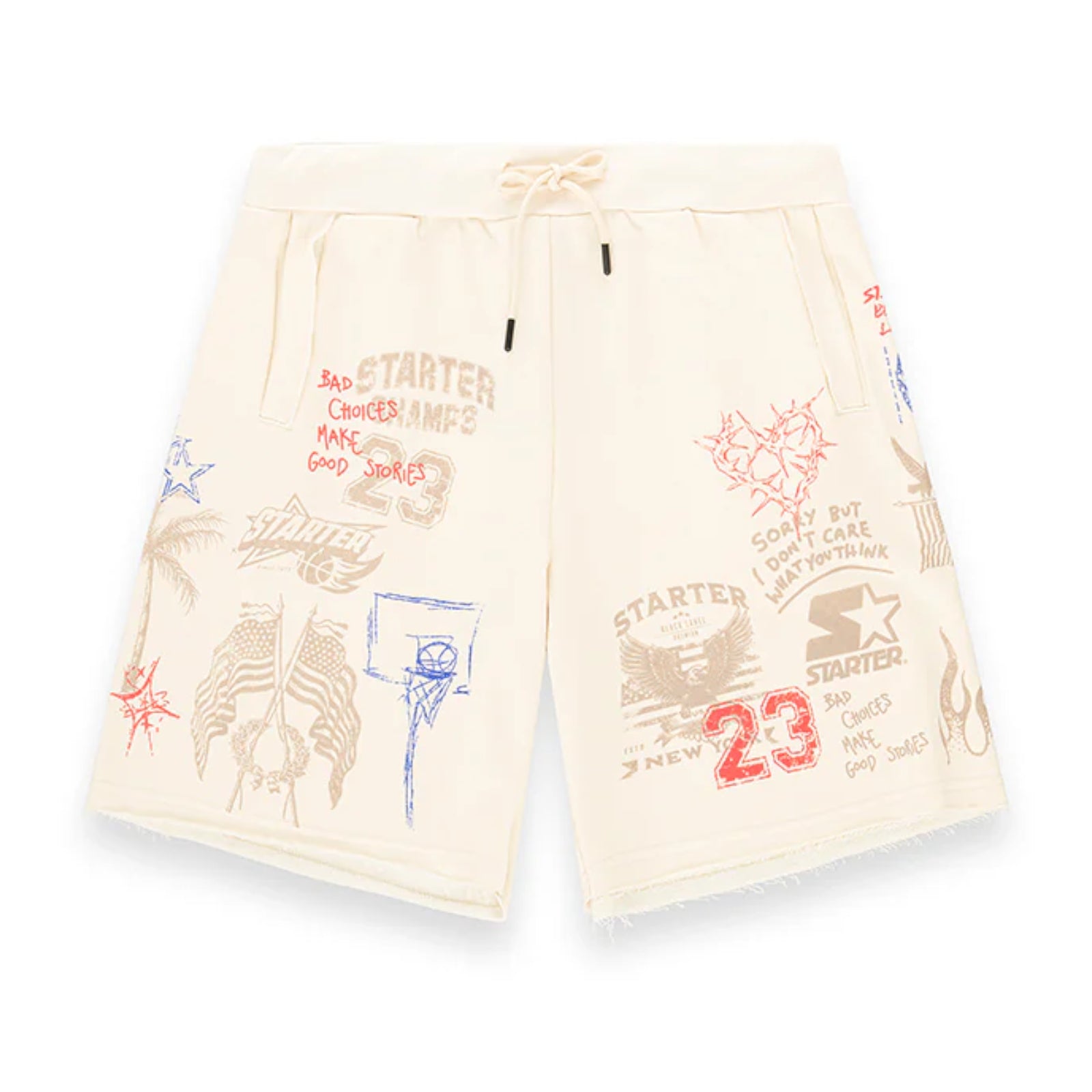 Street Collage Graphic Shorts