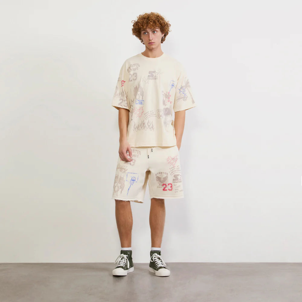 Street Collage Graphic Shorts