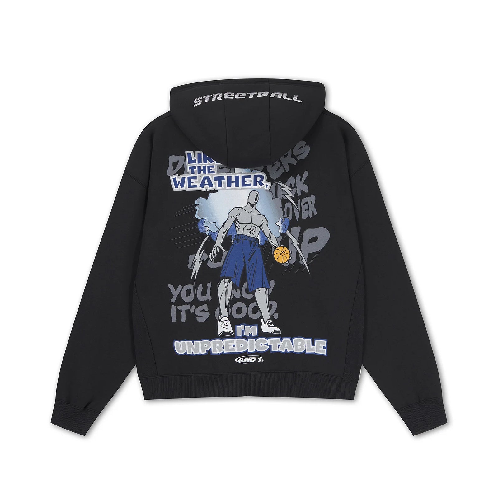 Like The Weather Self Applique Zip Thru Hoodie