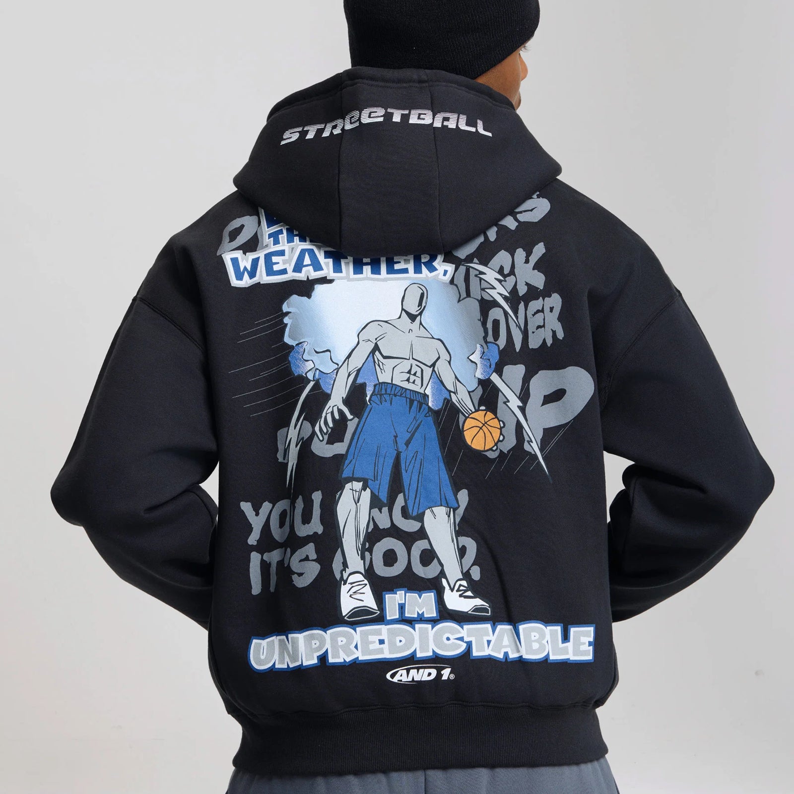 Like The Weather Self Applique Zip Thru Hoodie
