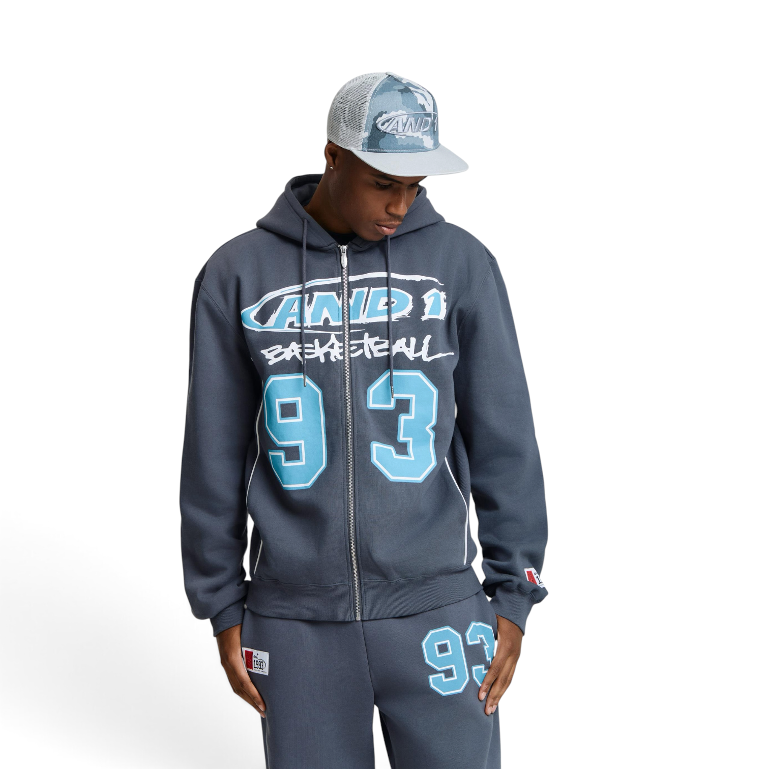 93 Basketball Piped Seam Detail Relaxed Hoodie