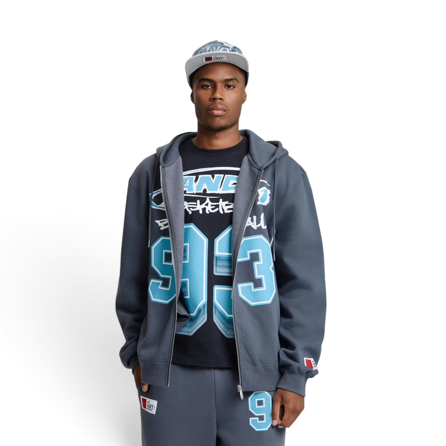 93 Basketball Piped Seam Detail Relaxed Hoodie