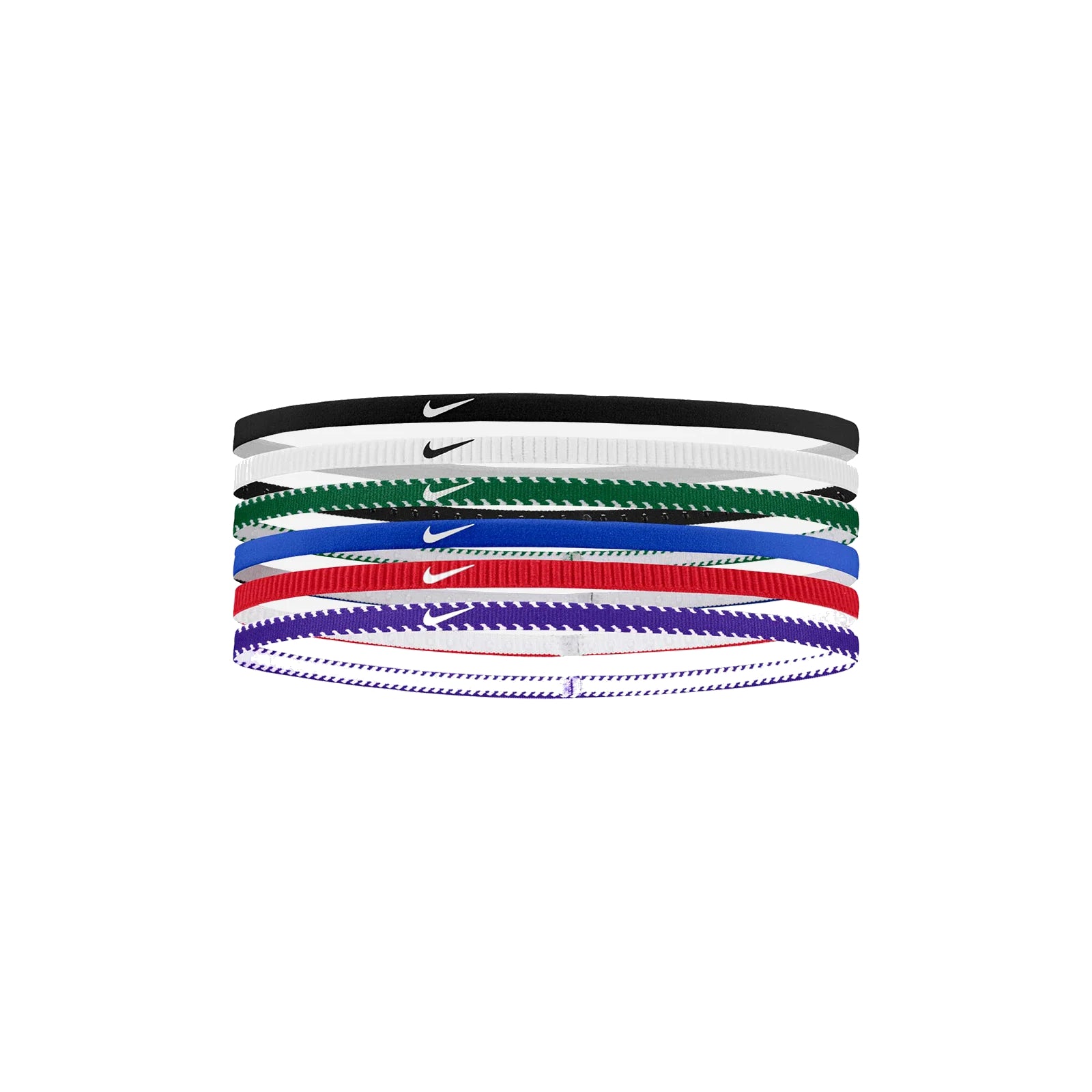 Under Armour,Nike Elastic Headbands - Neon Green, Royal Blue, Black & White Set Nike Flex Classic Headband (6 Pack) - Als.com main image 3